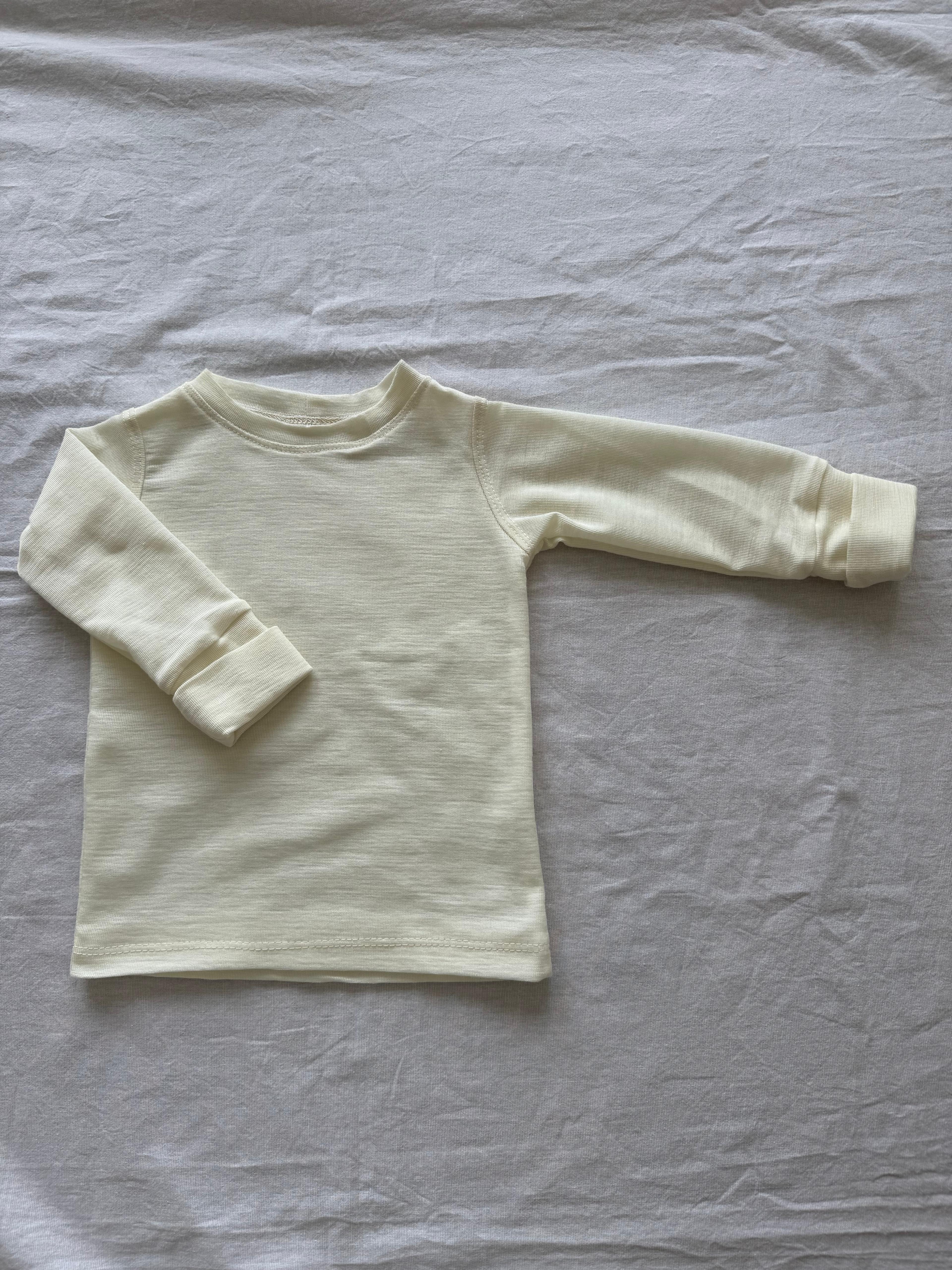 Langarmshirt aus Wolle/Seide - Einfarbig