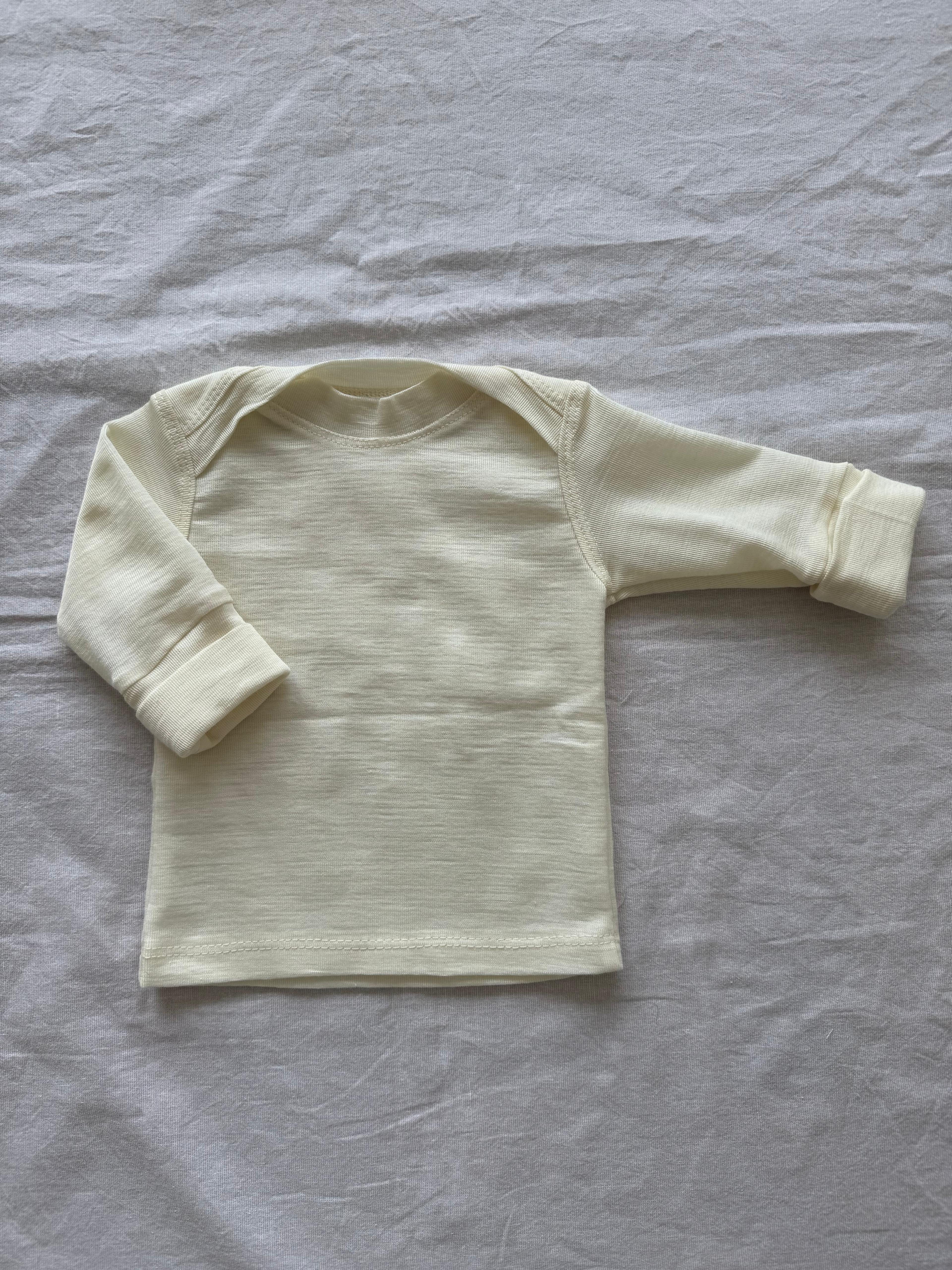 Langarmshirt aus Wolle/Seide - Einfarbig