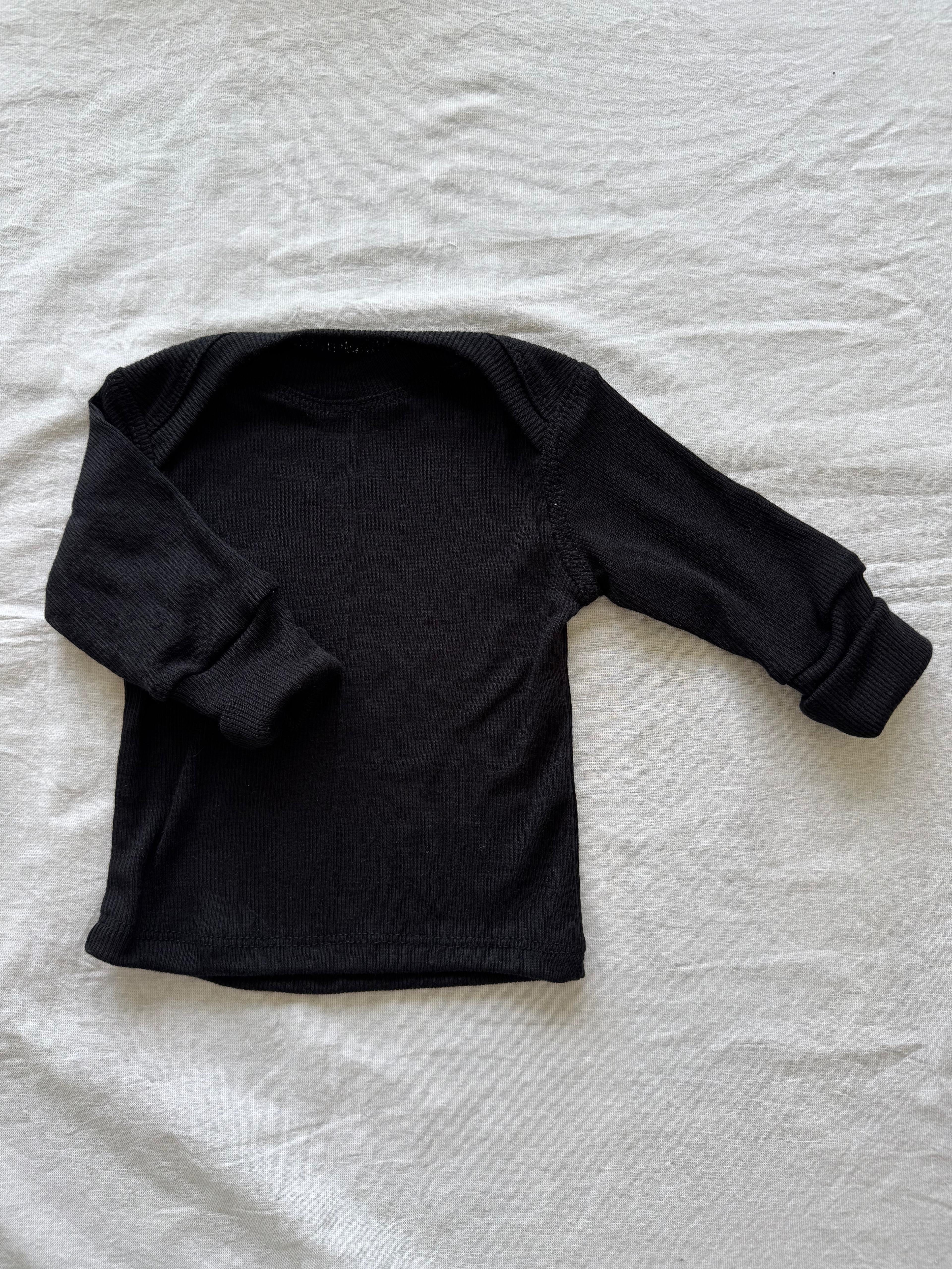 Langarmshirt aus Wolle/Seide - Einfarbig