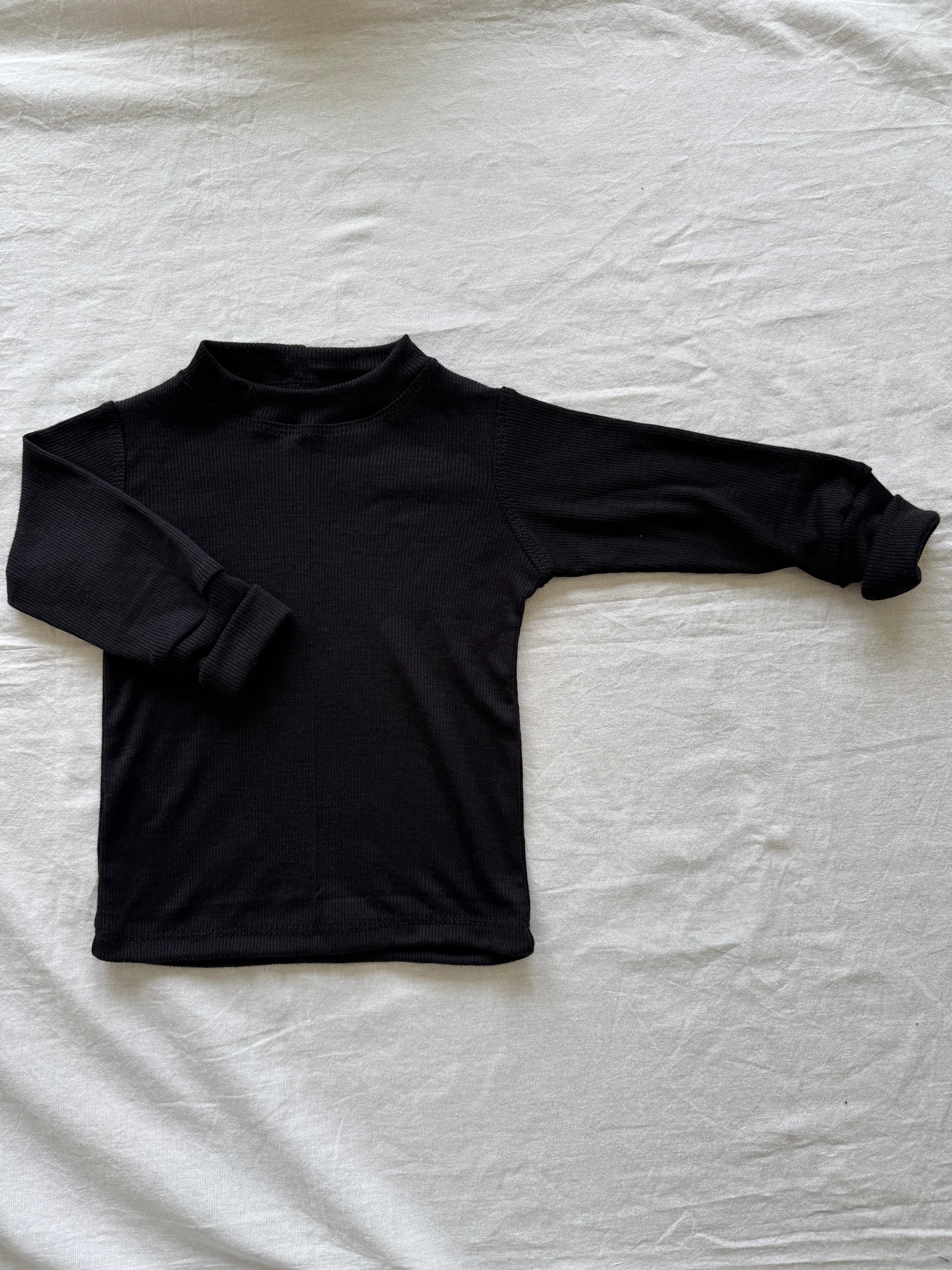 Langarmshirt aus Wolle/Seide - Einfarbig