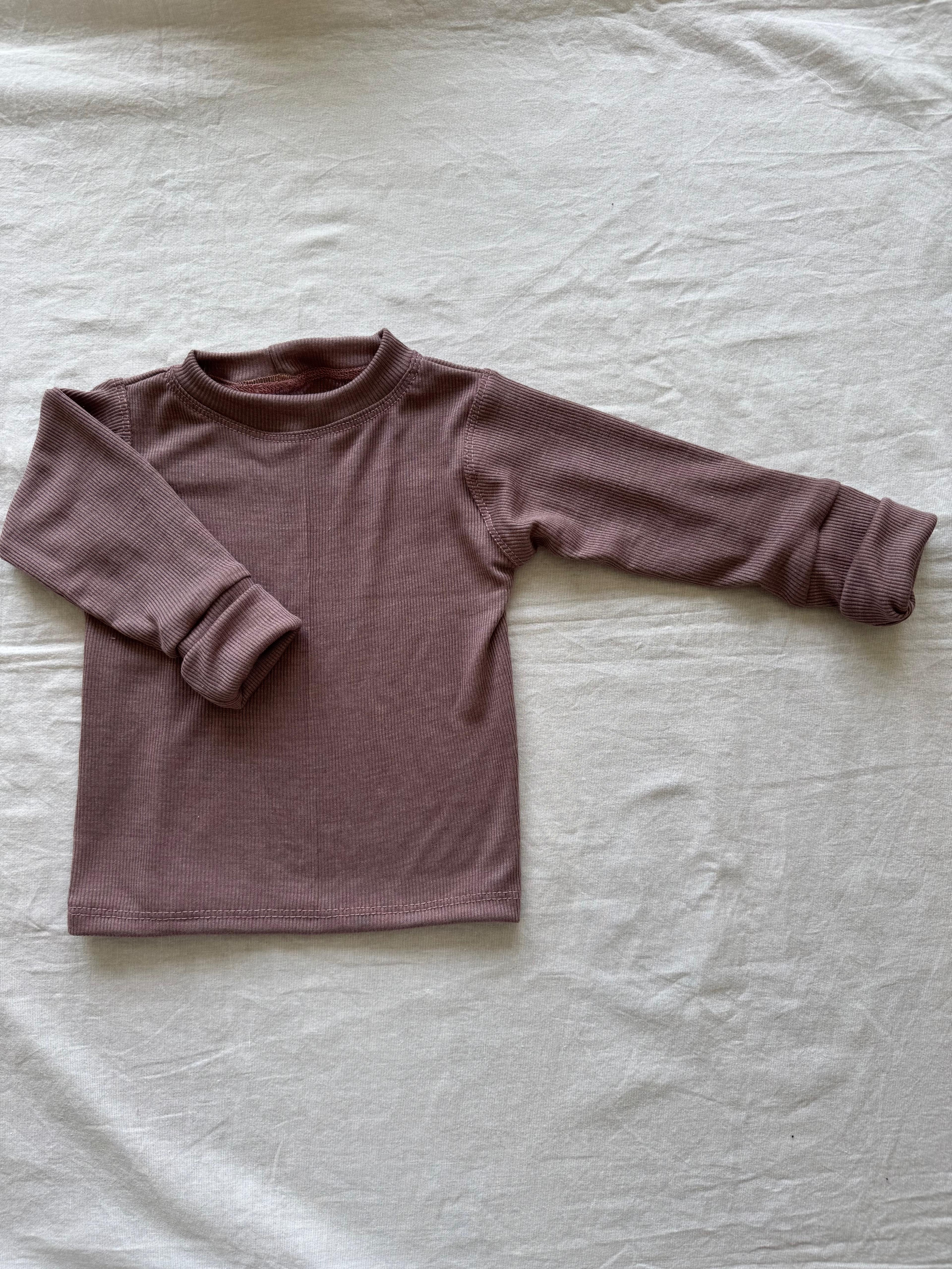 Langarmshirt aus Wolle/Seide - Einfarbig