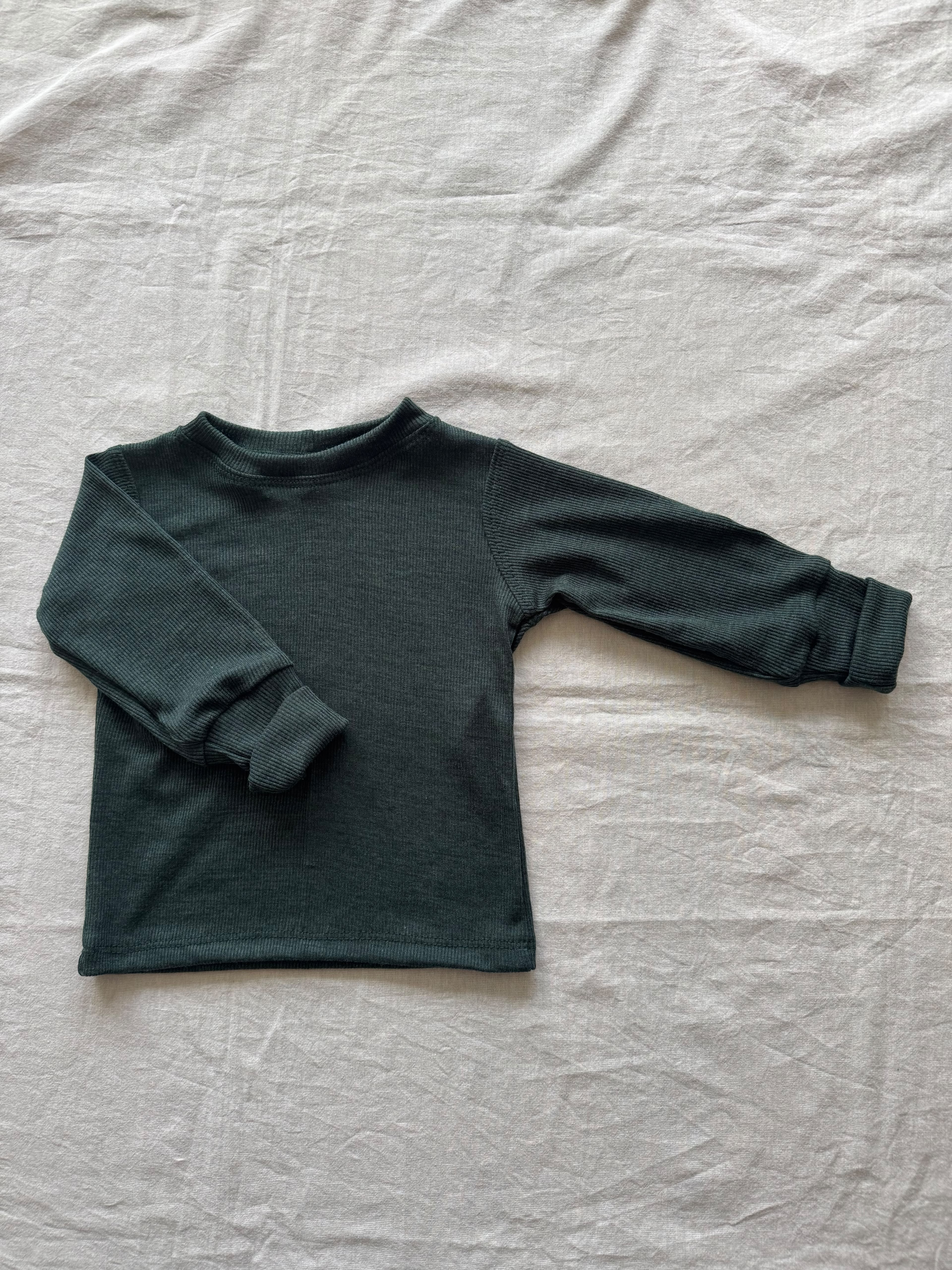 Langarmshirt aus Wolle/Seide - Einfarbig