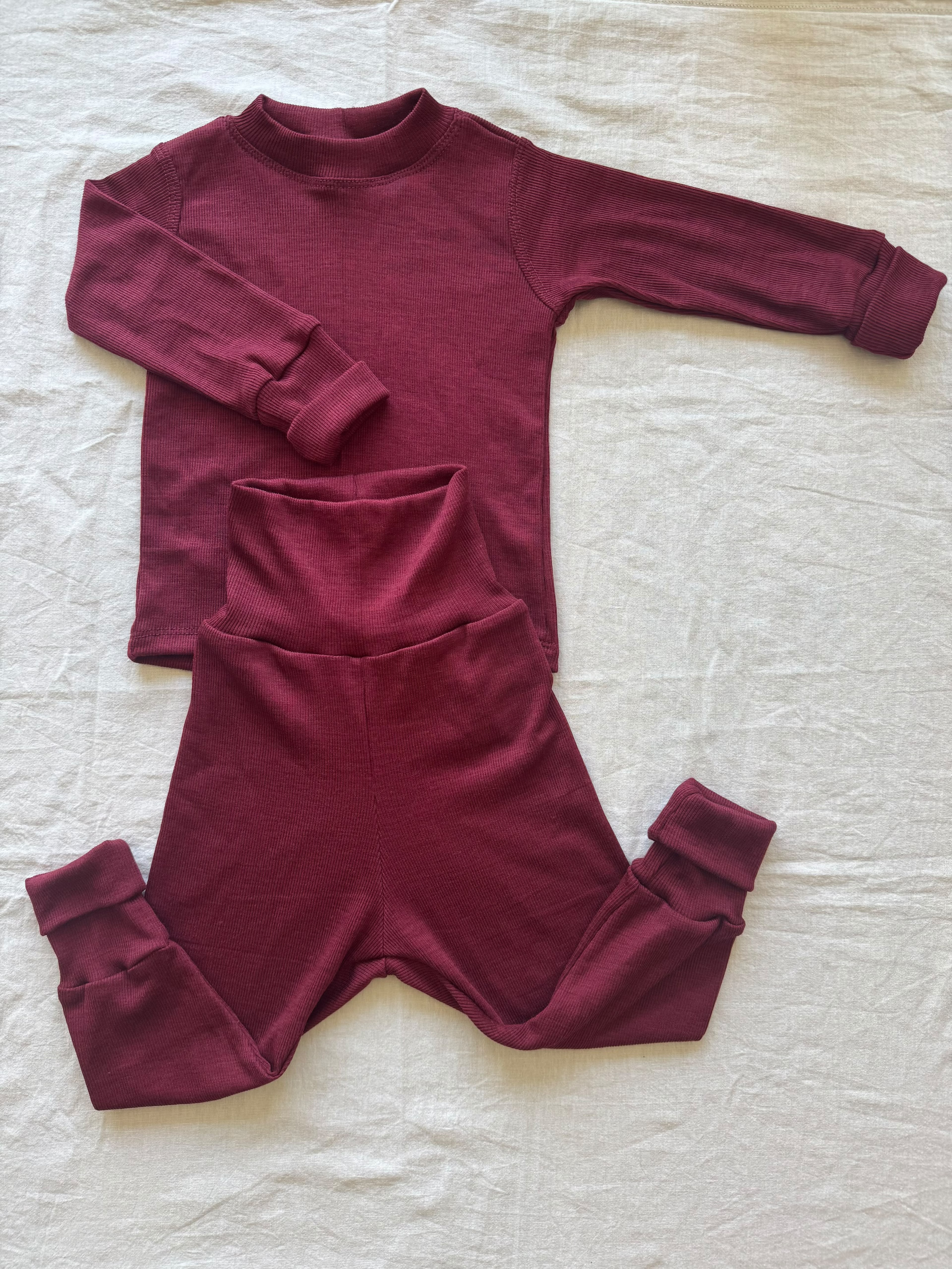Set aus Wolle/Seide - Einfarbig