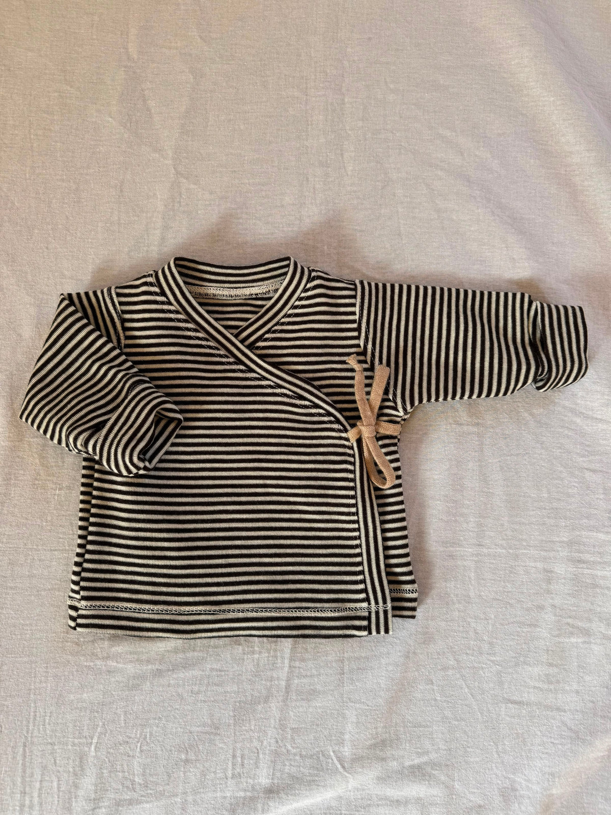 Wickeljacke aus Wolle/Seide - Geringelt