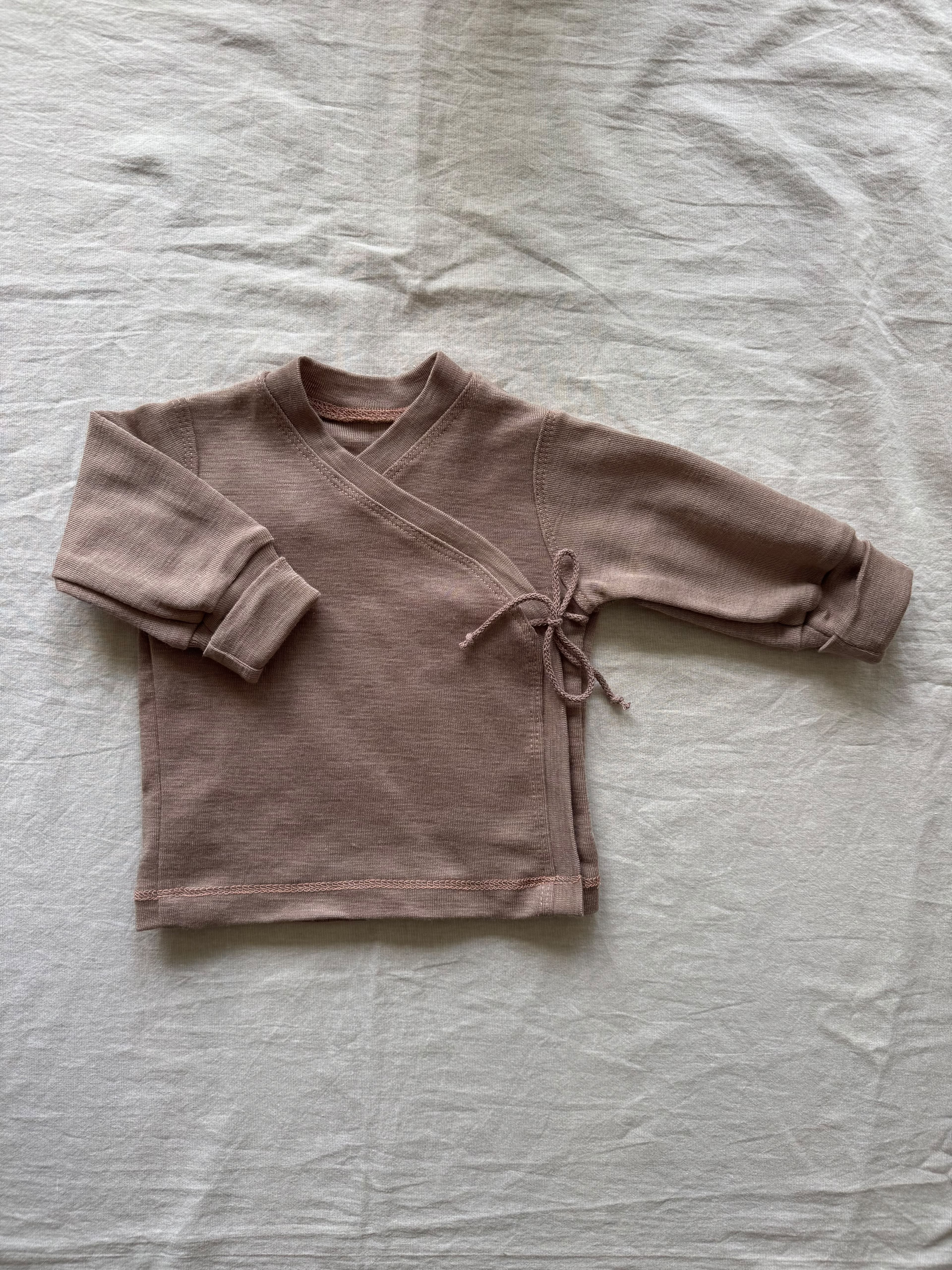 Wickeljacke aus Wolle/Seide - Einfarbig