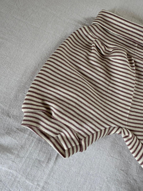 Kurze Hose aus Wolle/Seide - Geringelt