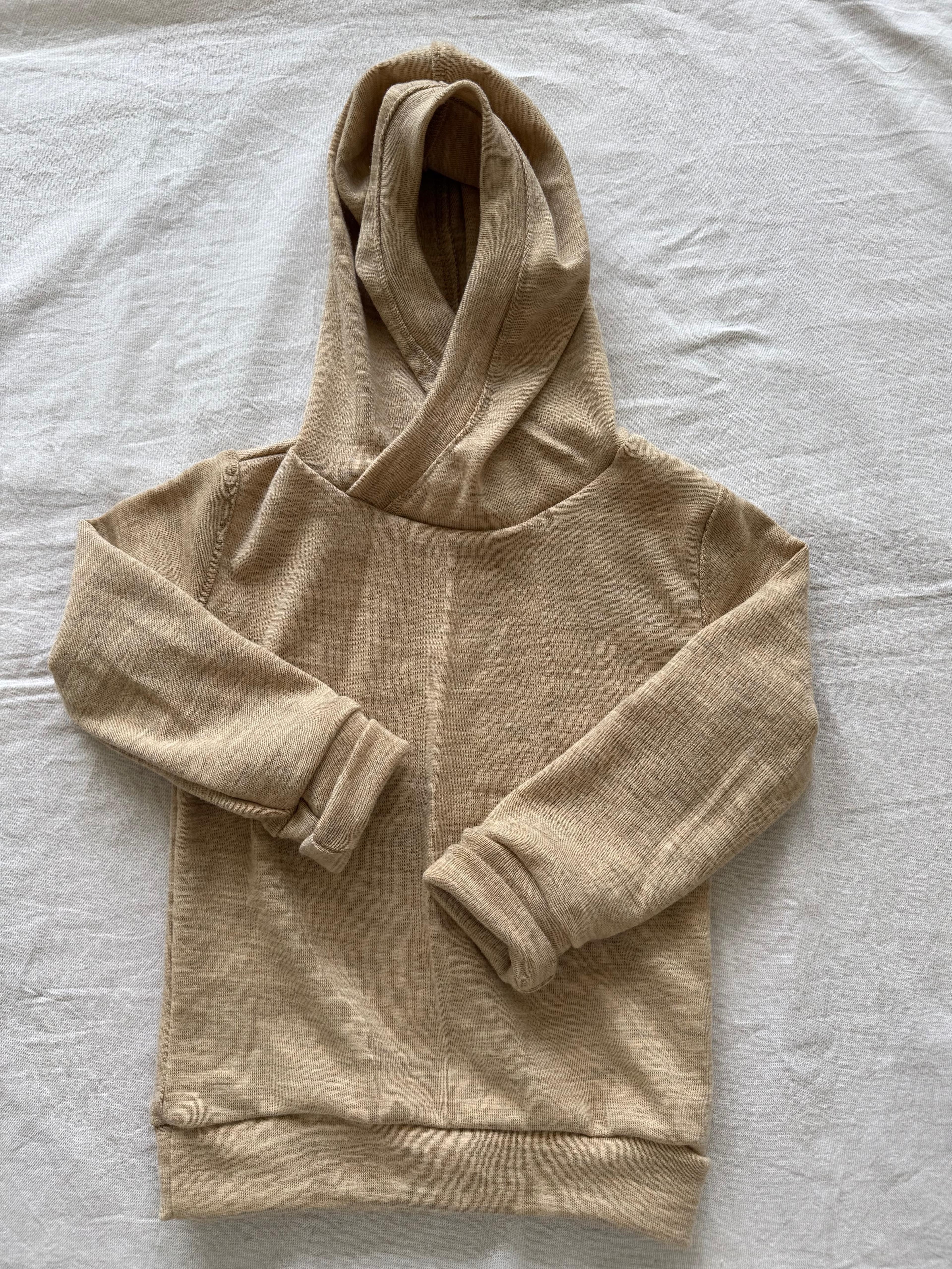 Hoody aus 100% Merinowolle - Einfarbig