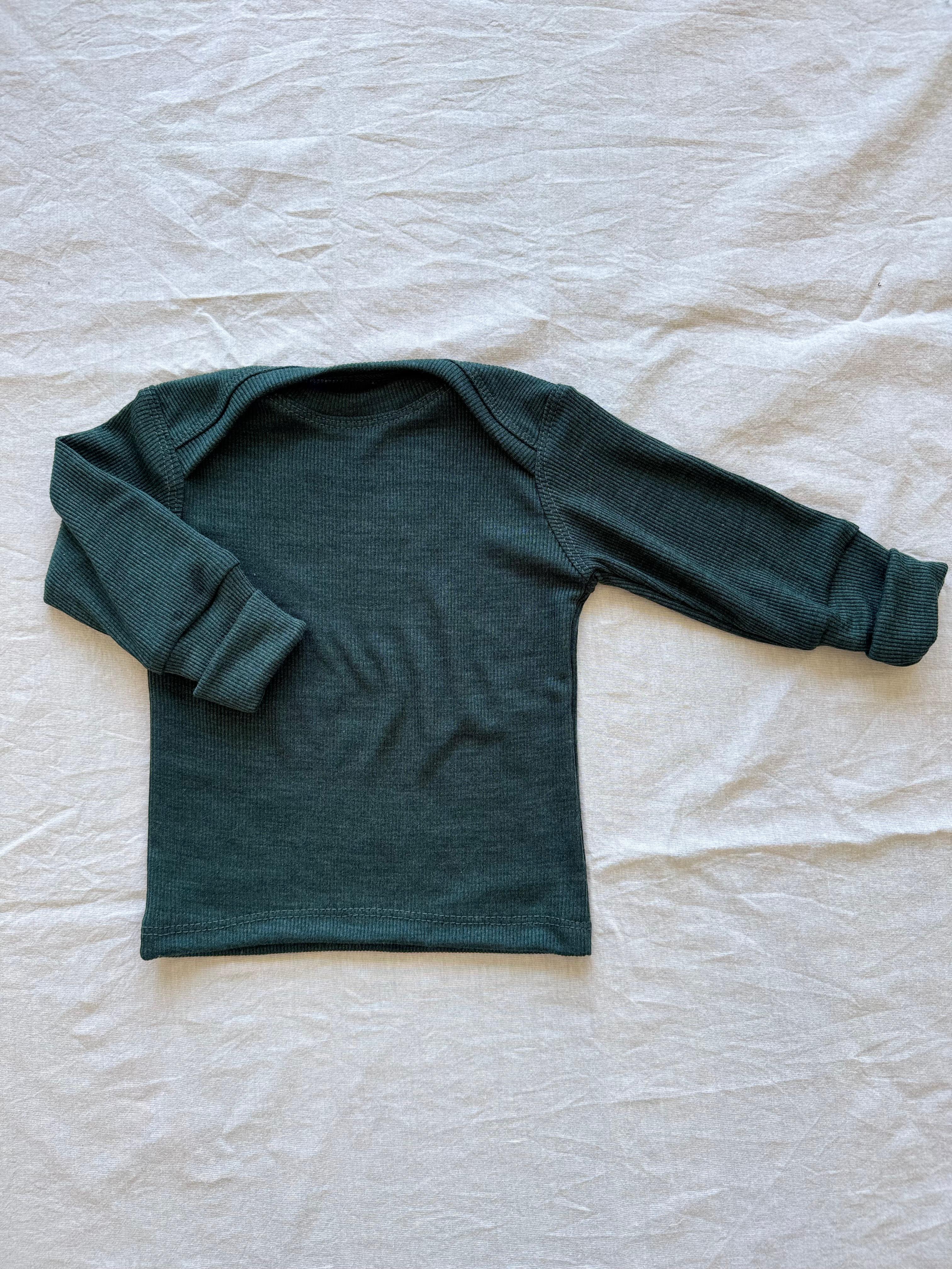 Langarmshirt aus Wolle/Seide - Einfarbig