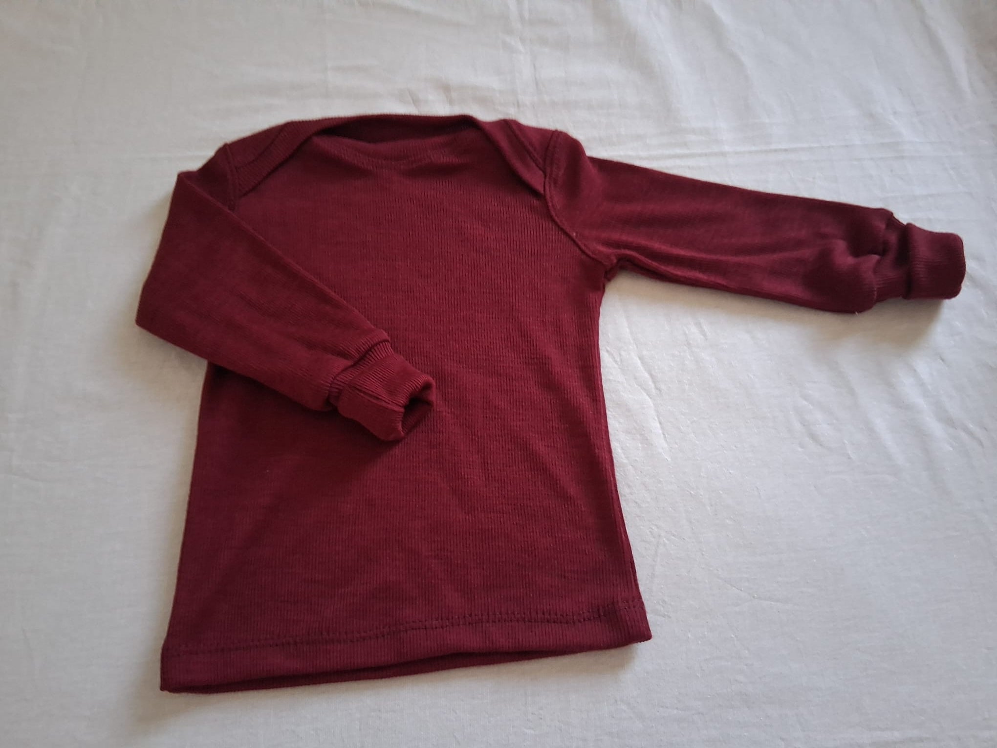 Langarmshirt aus Wolle/Seide - Einfarbig