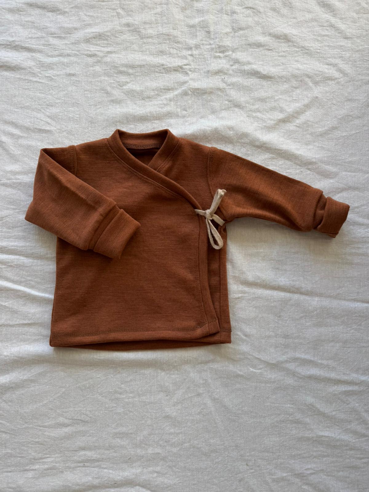 Wickeljacke aus 100% Merinowolle - Einfarbig