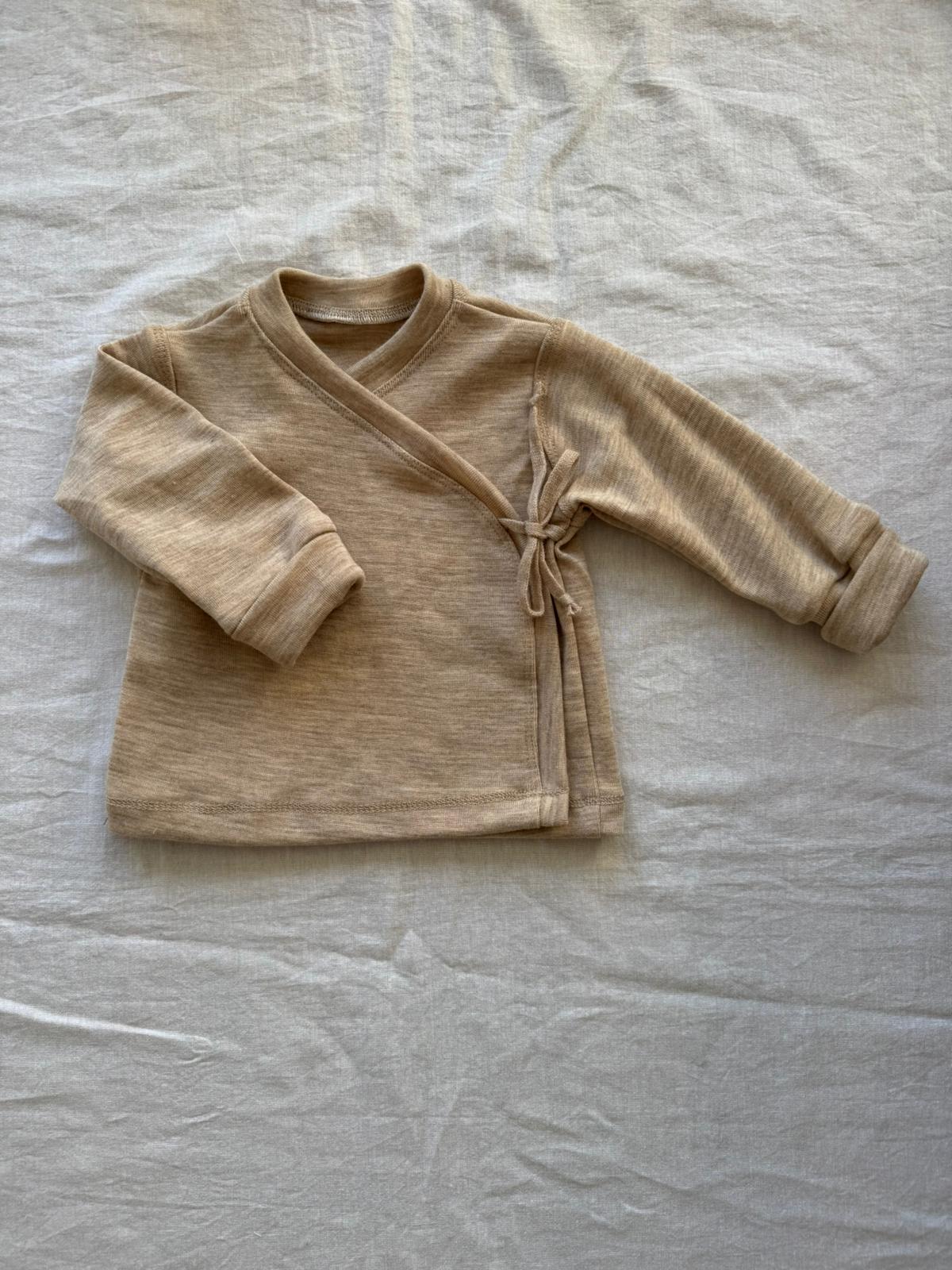Wickeljacke aus 100% Merinowolle - Einfarbig