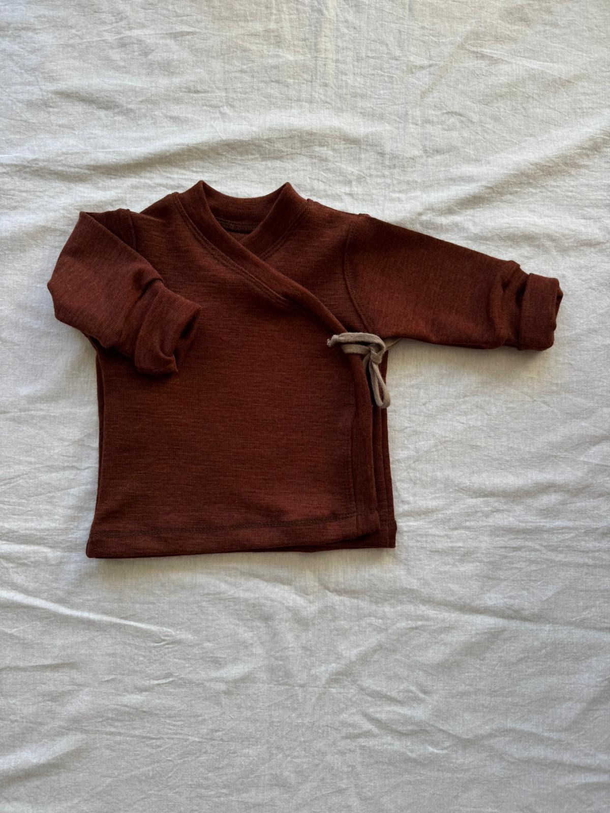 Wickeljacke aus 100% Merinowolle - Einfarbig