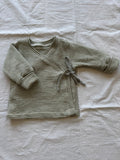 Wickeljacke aus Wolle/Seide - Geringelt