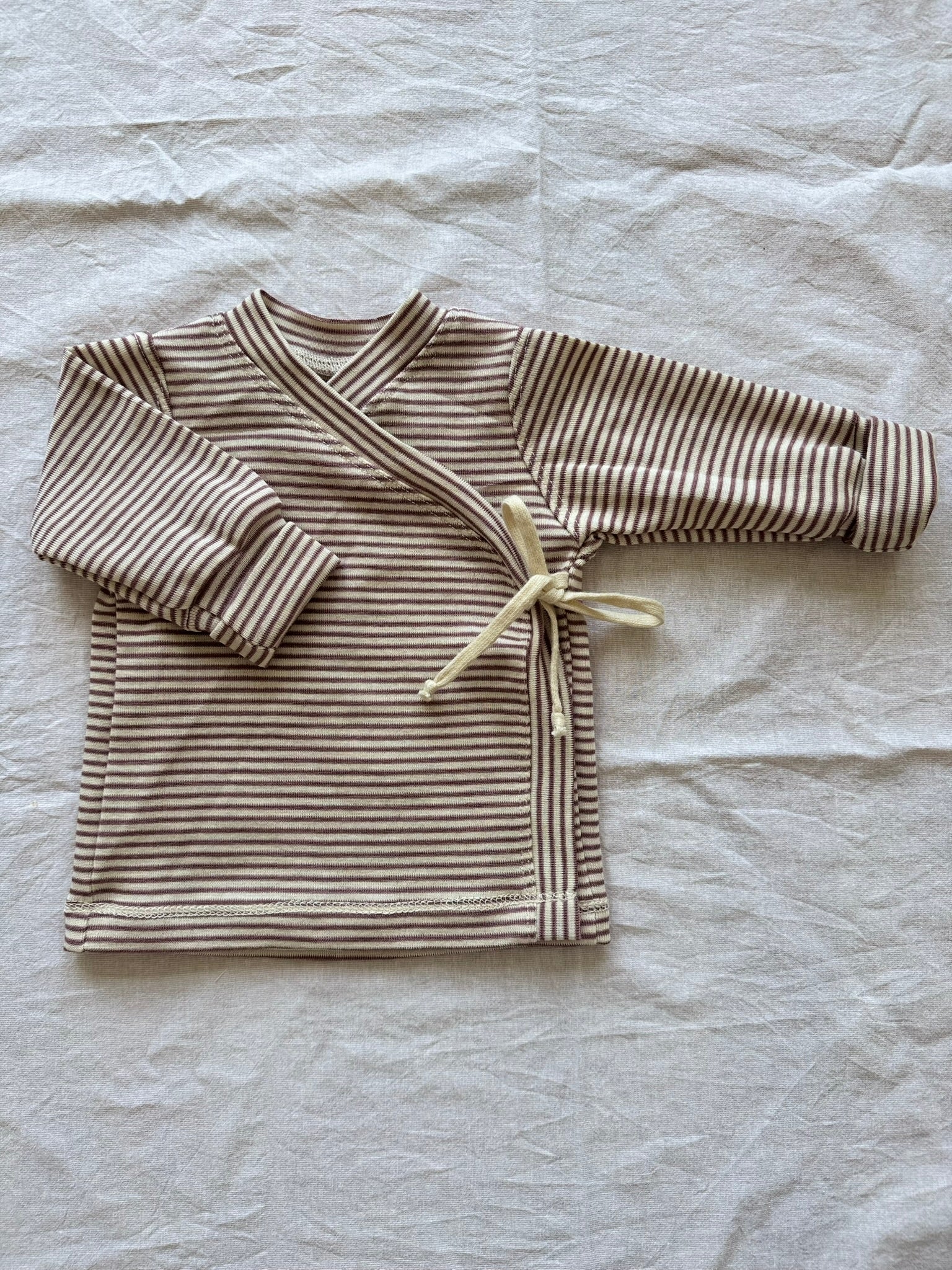 Wickeljacke aus Wolle/Seide - Geringelt