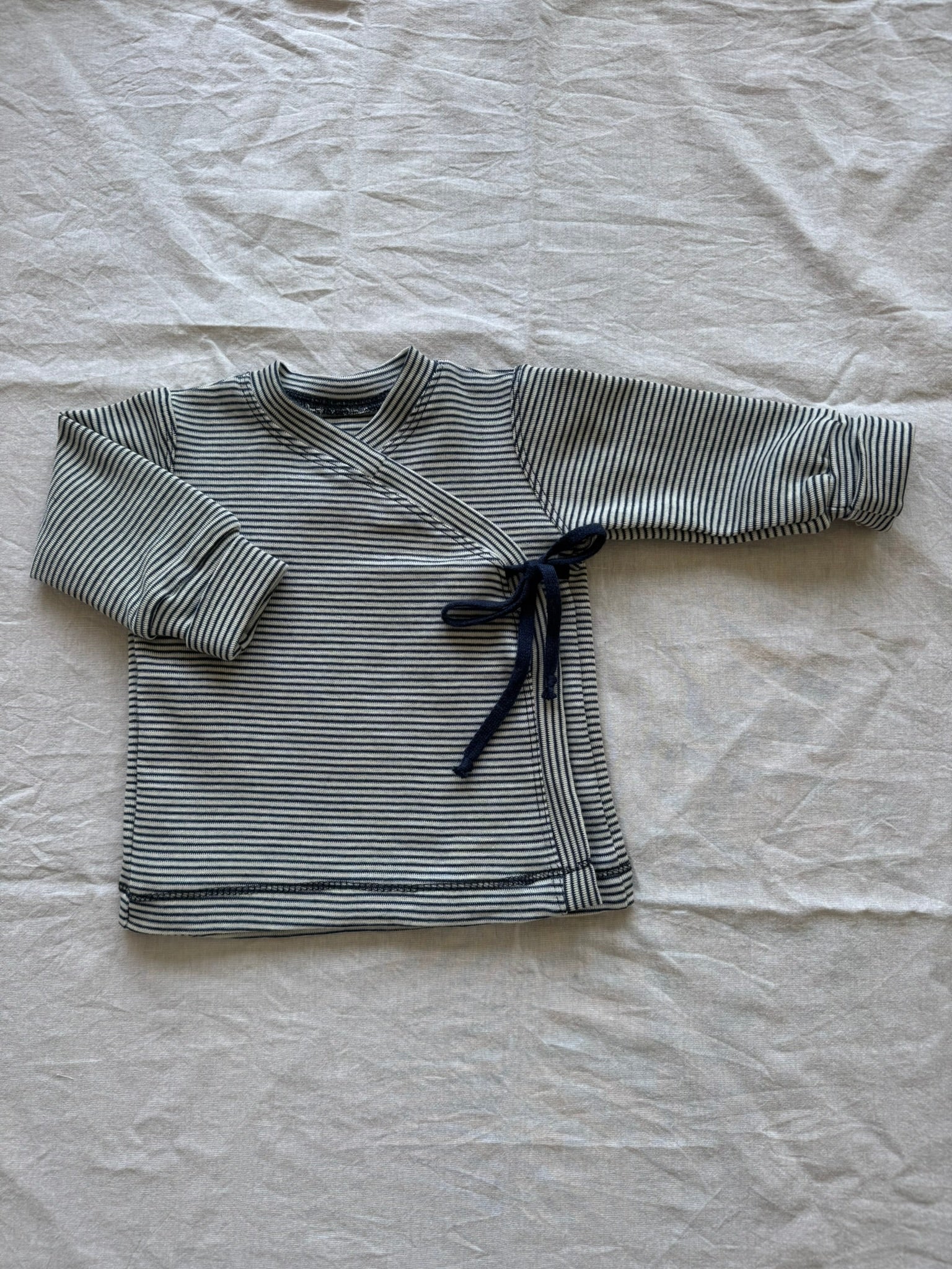 Wickeljacke aus Wolle/Seide - Geringelt