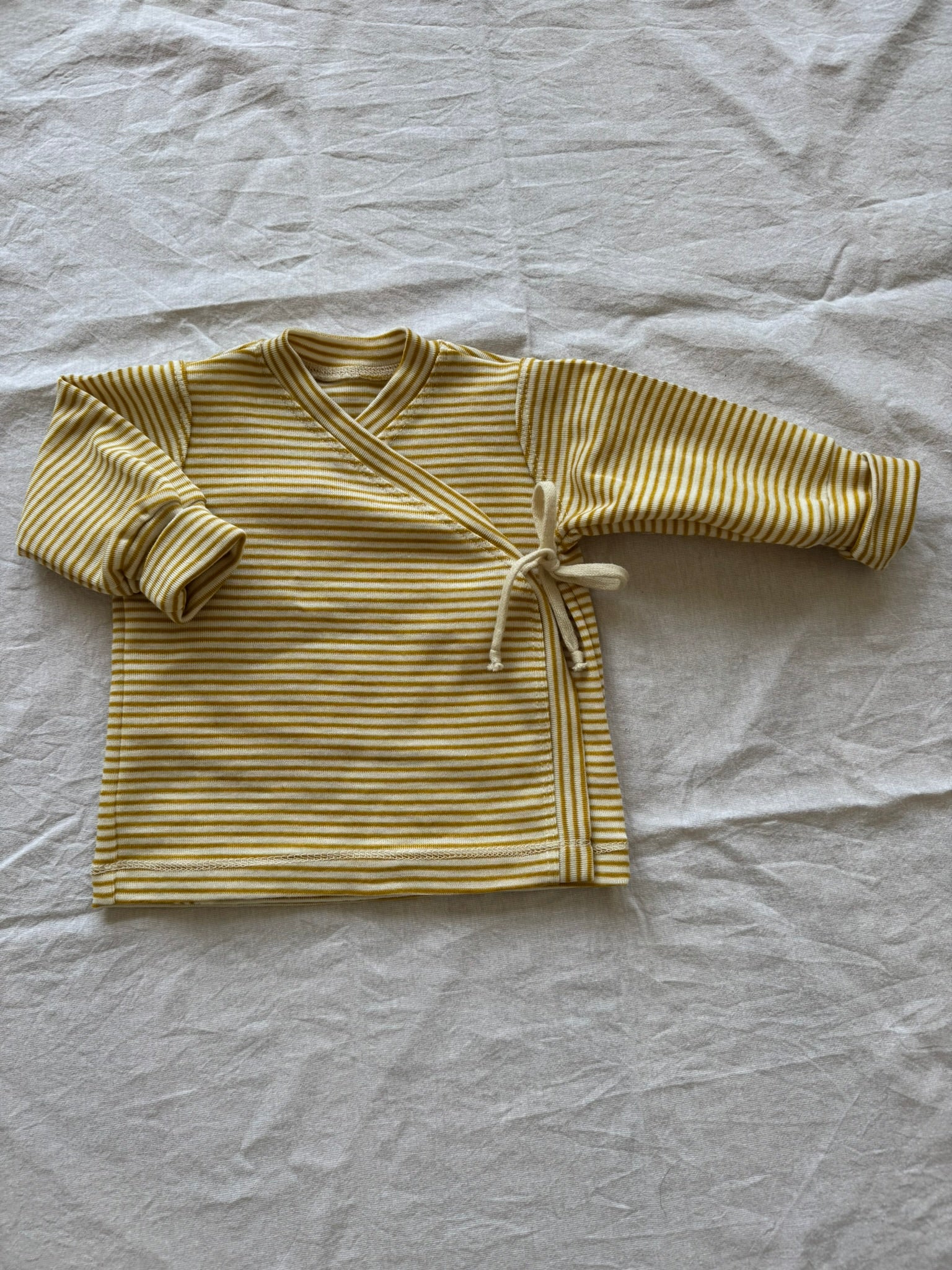 Wickeljacke aus Wolle/Seide - Geringelt