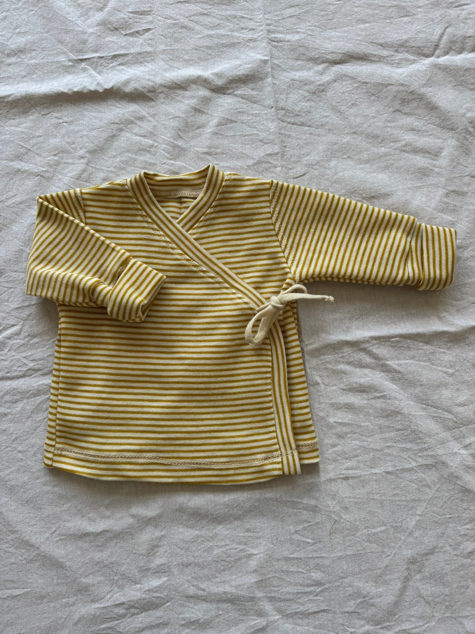 Wickeljacke aus Wolle/Seide - Geringelt