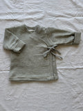 Wickeljacke aus Wolle/Seide - Geringelt
