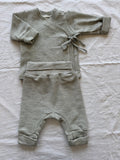 Set mit Wickeljacke aus Wolle/Seide -Geringelt