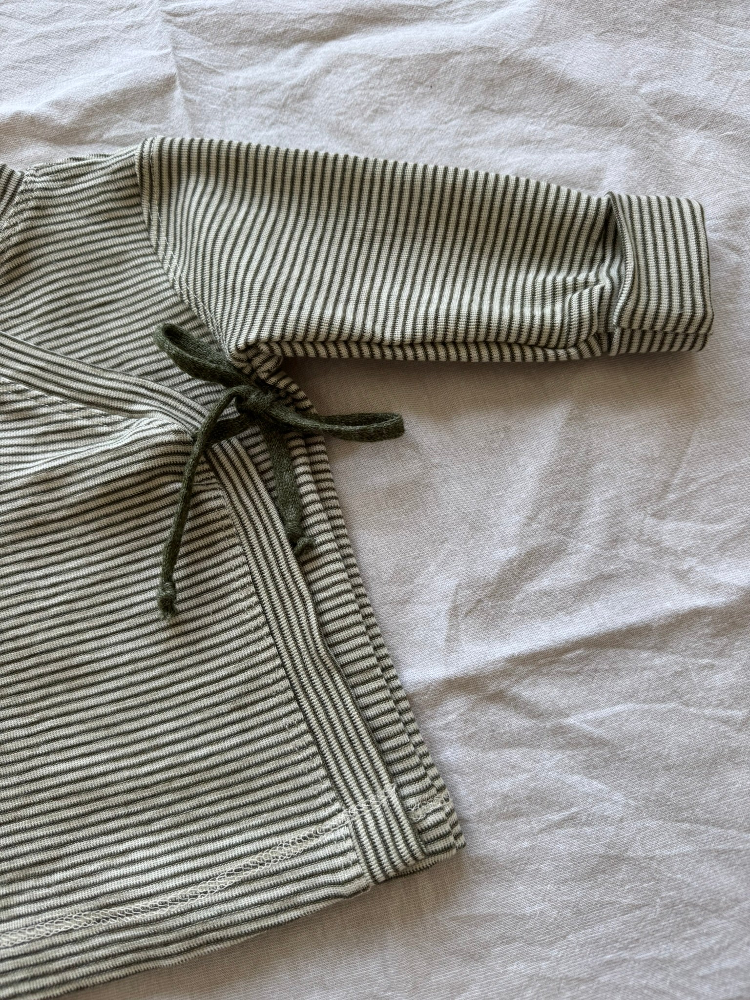 Wickeljacke aus Wolle/Seide - Geringelt
