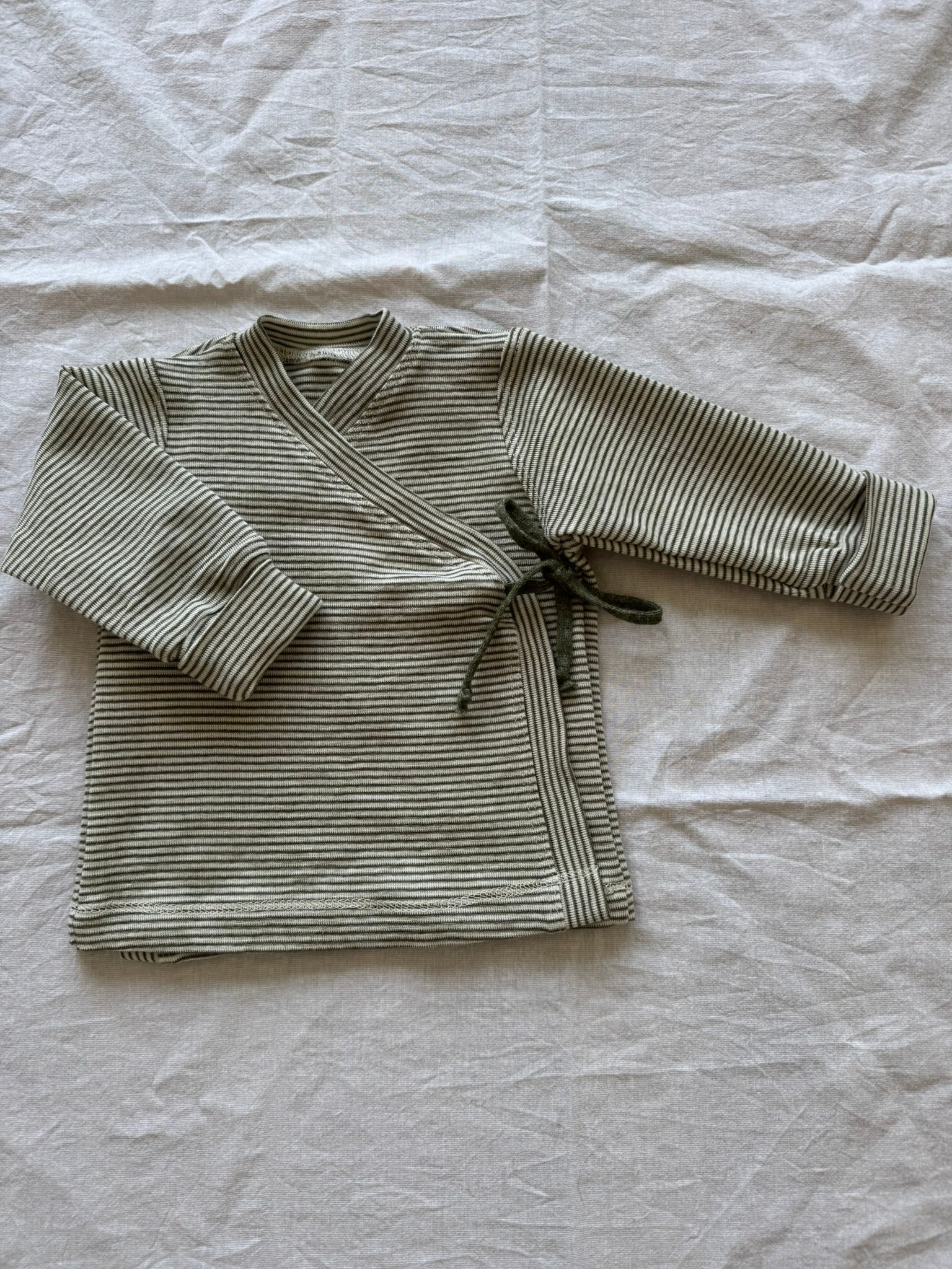 Wickeljacke aus Wolle/Seide - Geringelt
